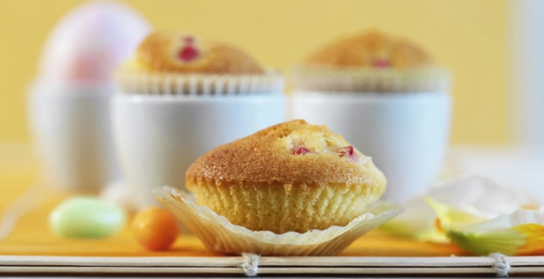 Mini-muffins à la rhubarbe bio